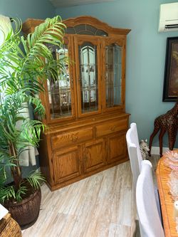Solid oak dining room set
