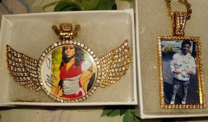 Blinged Out Iced personalized picture pendant