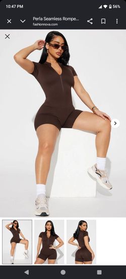 Fashion Nova Brown Romper 💜✨