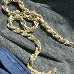 GOLD OVER SILVER HEAVY ROPE CHAIN