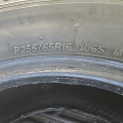 1 Firestone tire, size P255/65R16, 106S M+S.  Used