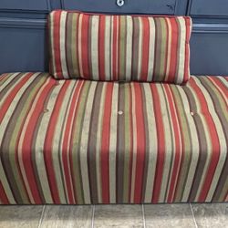 Striped Ottoman And Pillow Set 