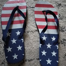 USA Flag Flip Flops – Red White Blue Stars & Stripes – Patriotic Sandals
