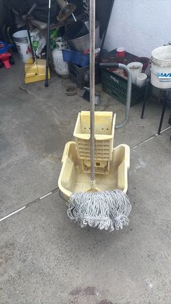 Janitorial bucket with mop