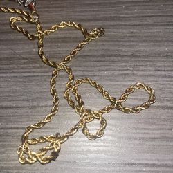 Gold Plated Rope Chain 24”