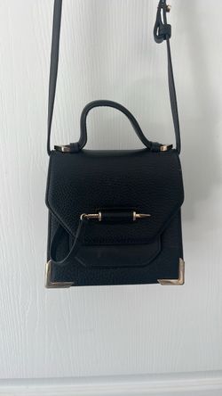 Black Structured Mini Crossbody Handbag