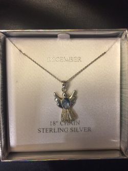 Sterling silver necklace 18" inches with angel charm $15 perfect gift...