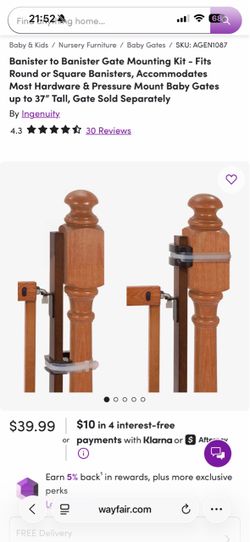 Wayfair Banister/banister baby gate