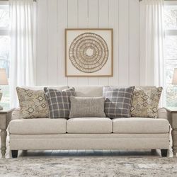 Ashley Bralynn Traditional Style Sofa with Throw Pillows