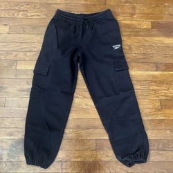 Reebok Men Cargo Joggers Pants Size S Small Black