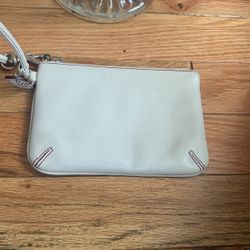 Coach white wristlet 