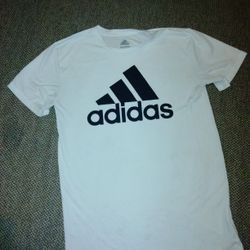 Boys 14/16 Large Adidas Big Logo White Shirt 