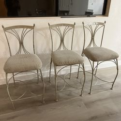 3 Metal Barstools 