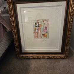 Peter Max Etching With Hand Coloring
