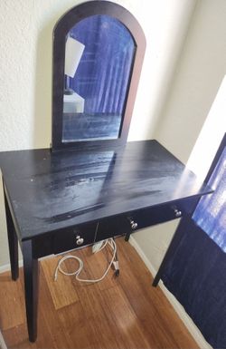 Vanity With Mirror And Chair