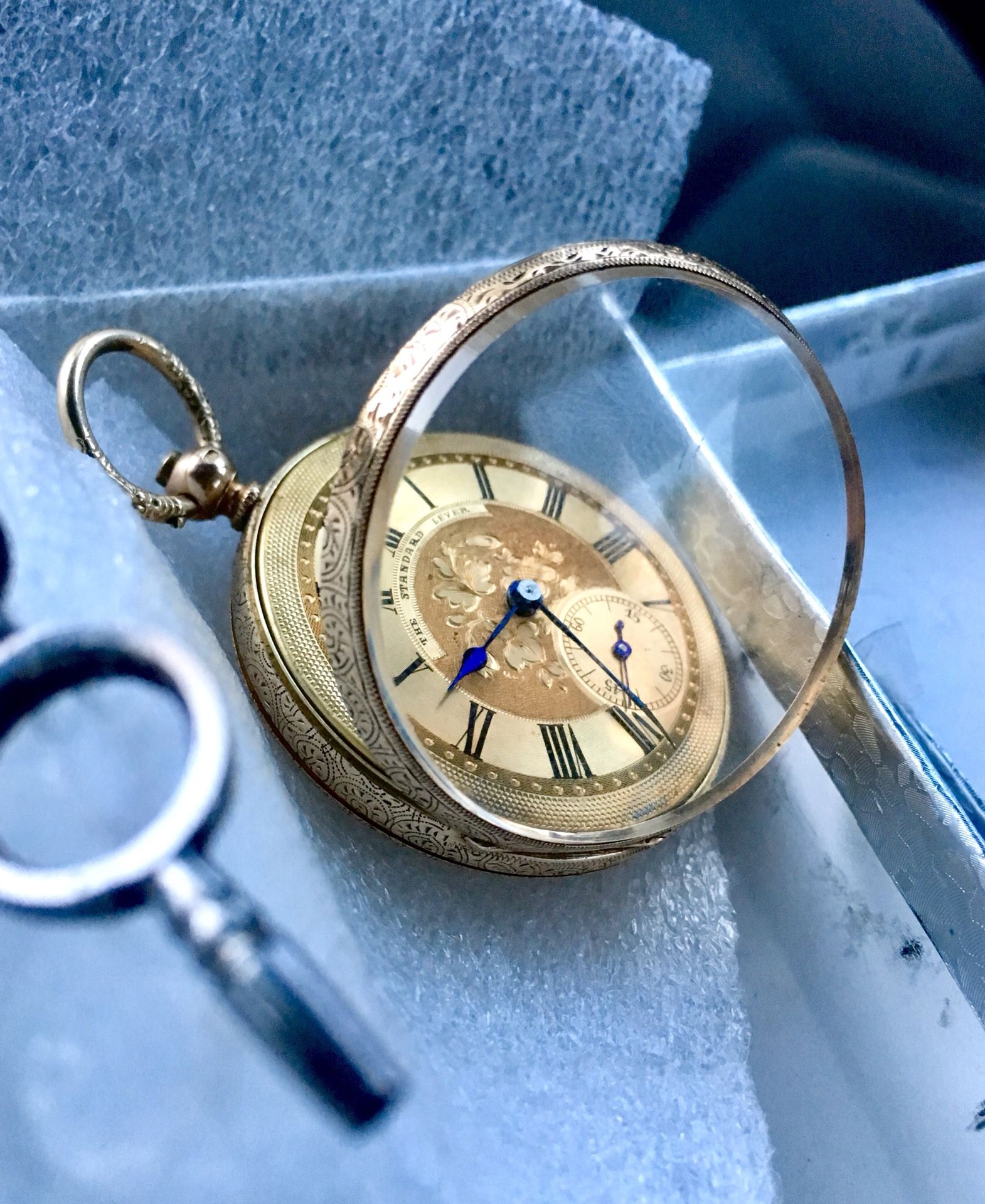 1800s Vintage 14k Key Wind Open Face Pocket Watch