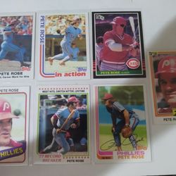 1978-85 Topps And Donruss Pete Rose Baseball Card Lot Of 7