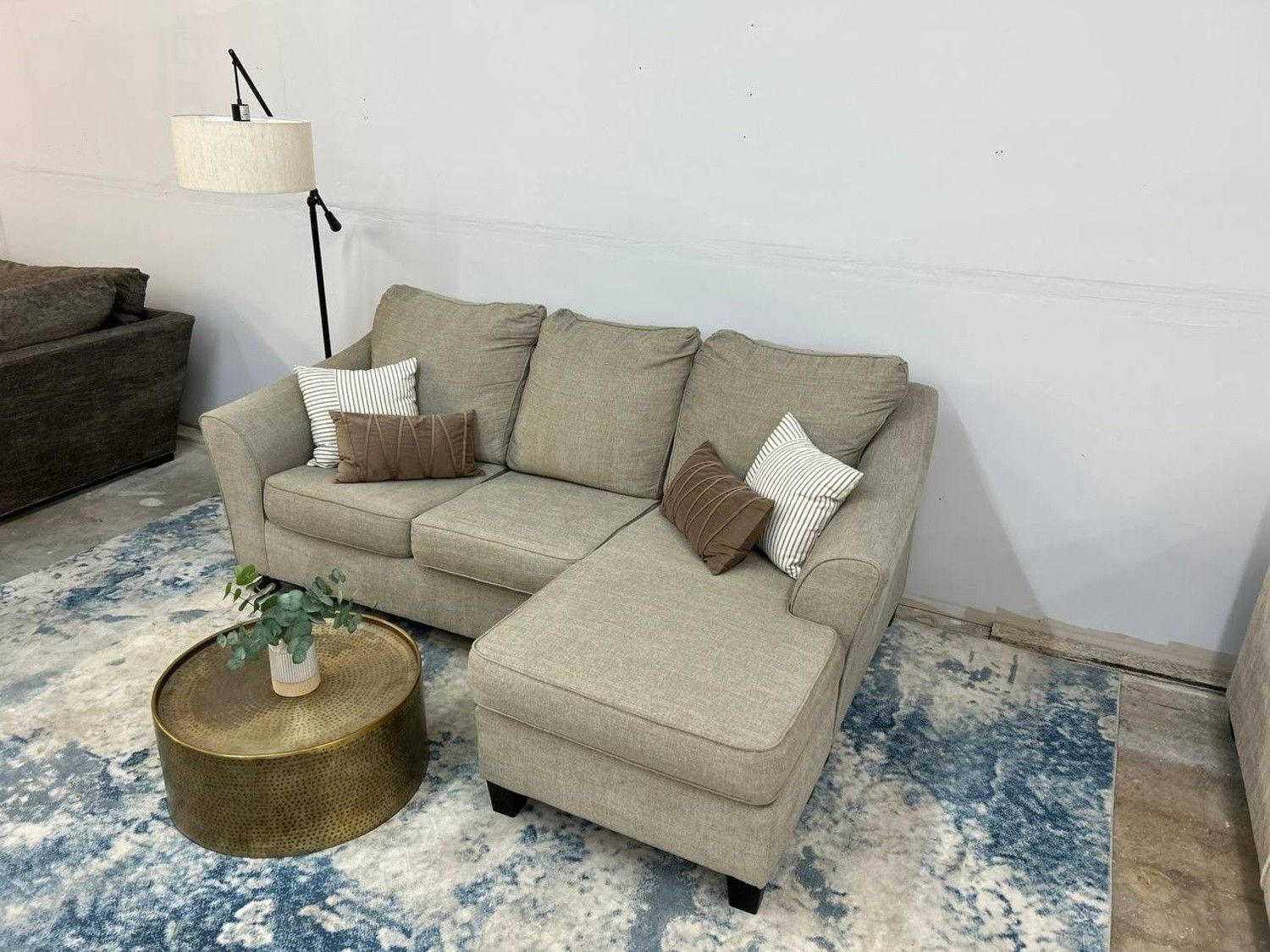 Gray Sectional Couch with Reversible Chaise