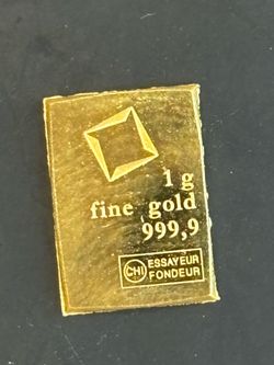 1 Gram Credit Suisse Gold Bar .9999 Fine Gold