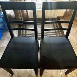 2 New Ladder Wood Dining, Chairs, Color, Black