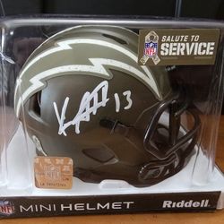 Keenan Allen Chargers SALUTE TO SERVICE autographed Mini Helmet