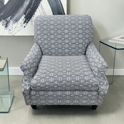 Gray Black White Geometric Accent Chair Couch Sofa | Soft Upholstered Lounge Chair