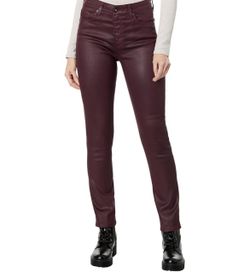 Joe's CHARLIE HIGH RISE SKINNY ANKLE COATED JEANS SIREN Red Merlot 30 MSRP $198