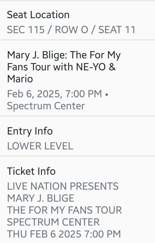 Mary J Blidge Tickets For Sale
