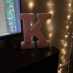 Light Up Letter “K” – Pink Decorative LED Initial