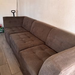 Sectional Couch Set w/ Tufted Storage Ottoman (L-Shape)