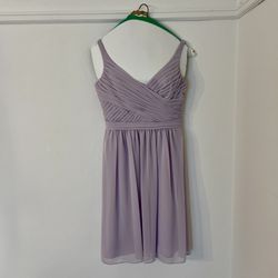 David’s Bridal Lilac Ruched Short Dress size 4 