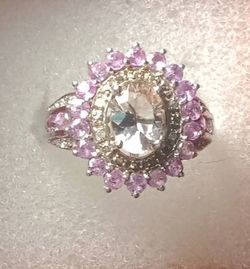 Morganite with Pink Sapphire and Diamonds Ring