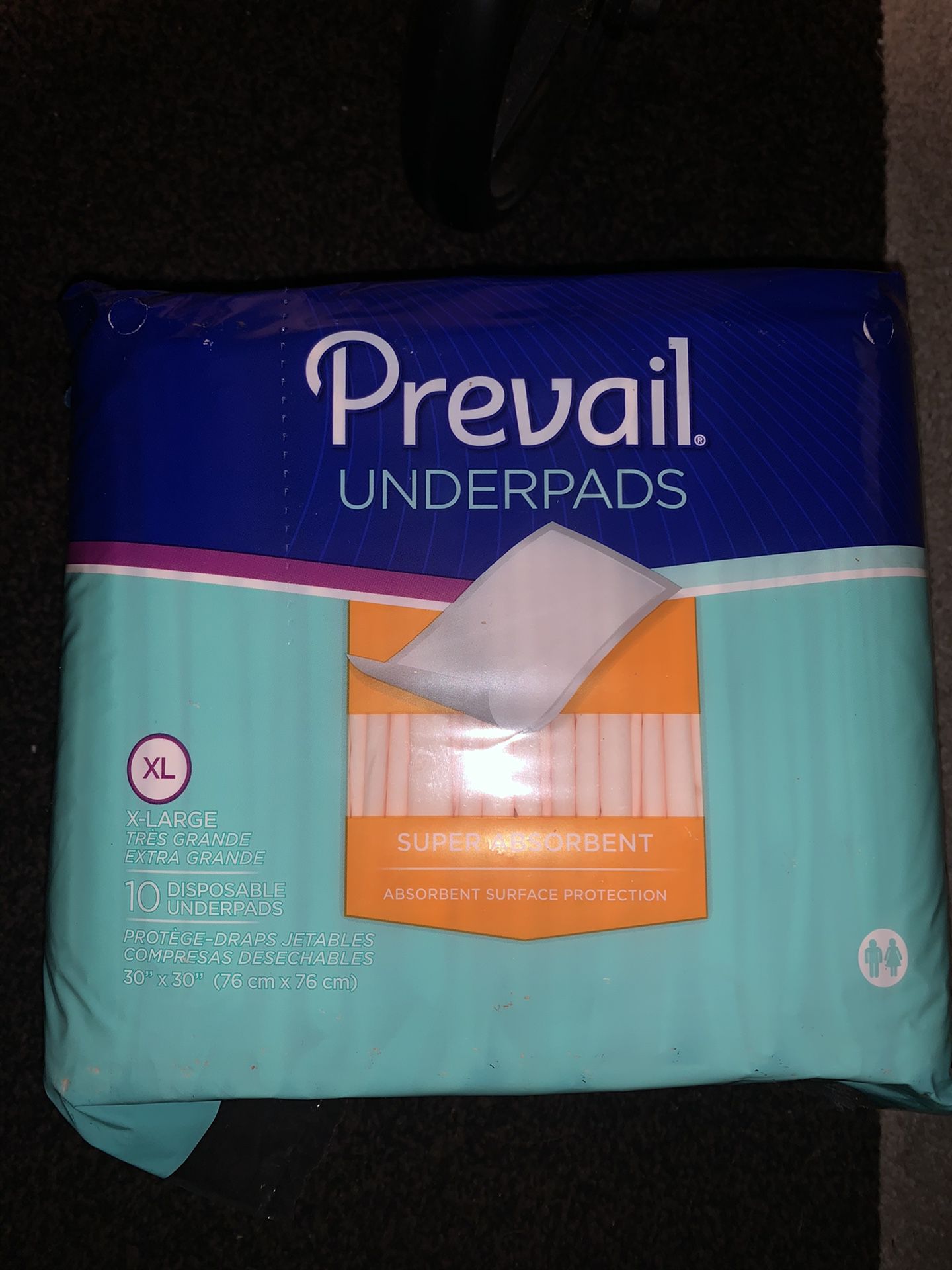 Dog / Human Pee Pads Prevail Underpad XL 10 in Each Package