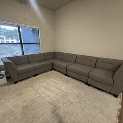 6-Piece Gray Sectional Couch