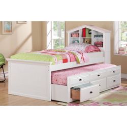 Twin Bed w Storage & TrundleTwin Bed w Storage & Trundle