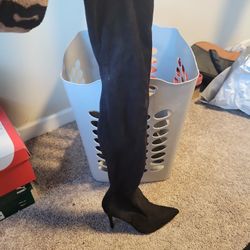 Black thigh high boots 