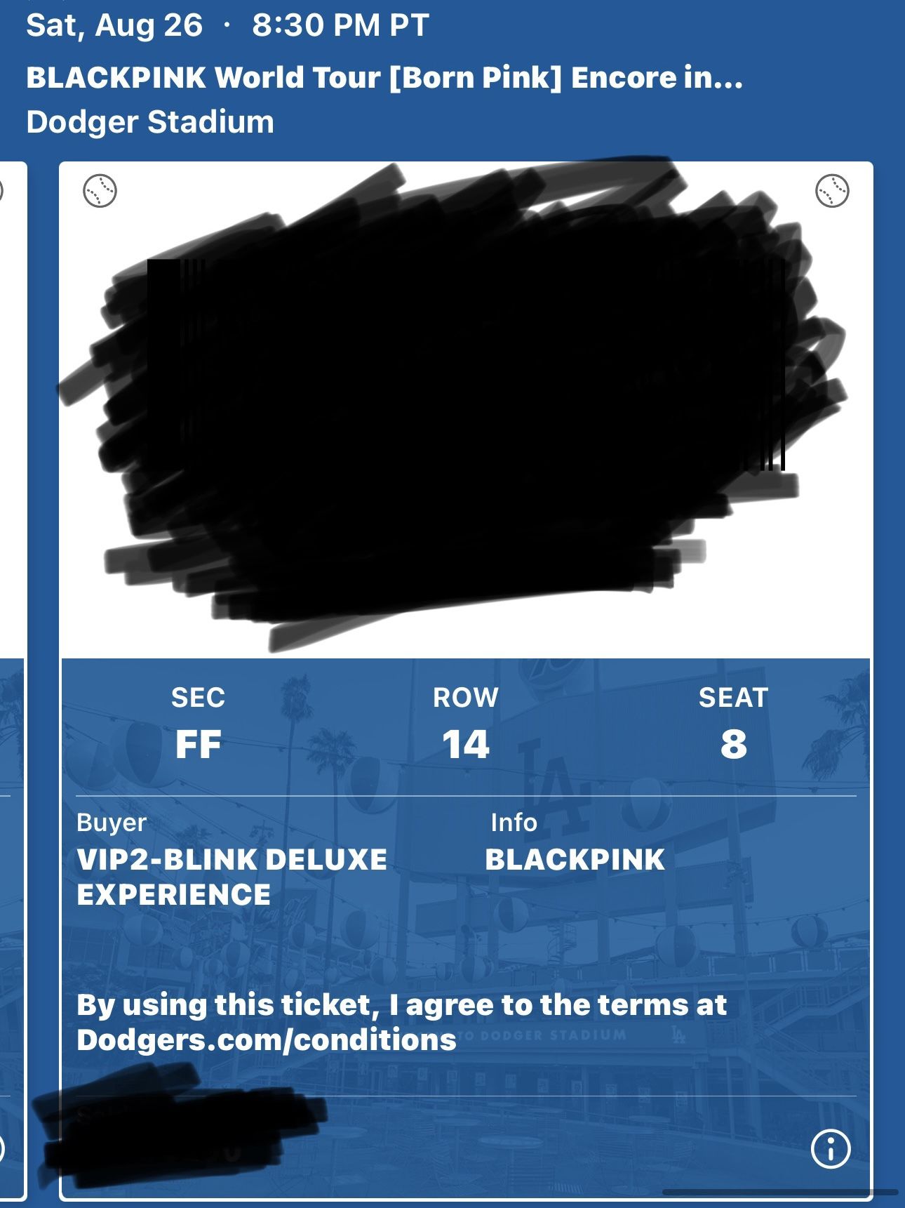 BlackPink Dodgers Stadium | FLOOR SEATS VIP 2 Package