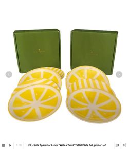 Kate Spade New York x Lenox "With a Twist" Lemon Plates Set (8 Total)