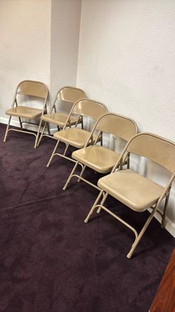 Set of 5 Metal Folding Chairs