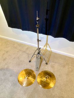 Sabian B8pro 14” drum hihat cymbals no cracks Tama hihat stand $125 cash 2401 n Euclid ave Upland 91784
