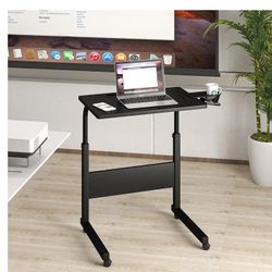 Klvied Mobile Tray Table Desk, Black 