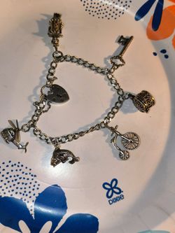 Vintage Silver Charm Bracelet 