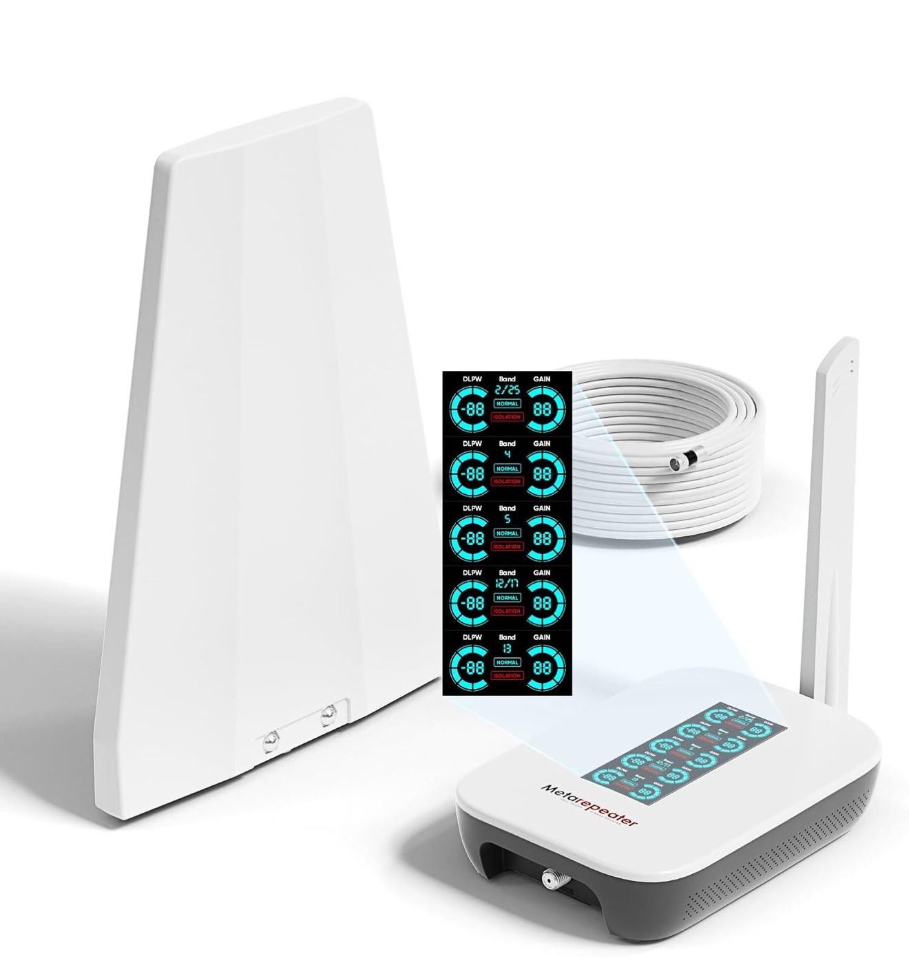 Cell Phone Booster for Home, Smart LCD Display, Cell Phone Signal Booster Up to 5,000 Sq.Ft, Boost 5G & 4G LTE for All U.S. Carriers -Verizon, AT&T, T
