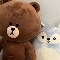 LINE Teddy bear + Soft & Cozy Cat Plush