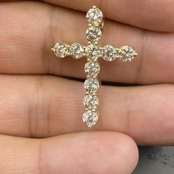 3.75 Vs + Carat Natural Diamond Cross Jesus 14k Yellow Gold Buy Sale Trade Rolex Chain Cuban Ring 