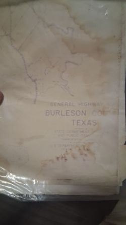 1968 BURLESON COUNTY General Hwy Tx DPS Map