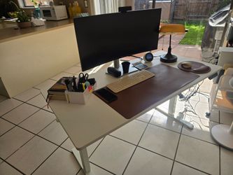 55 Inch Standing or sitting, Ergonomic Computer Desk, White,