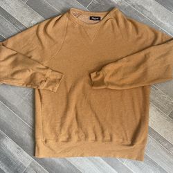 Madewell Heavyweight Sweatshirt Men's Large L Long Sleeve V Stitch Gold