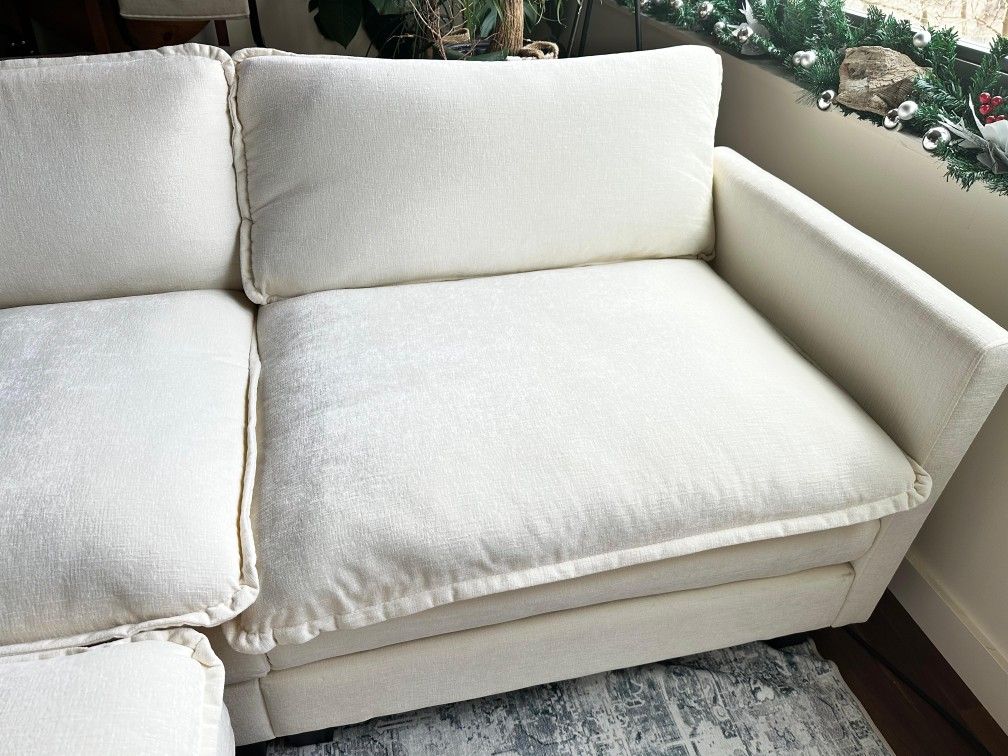 113.4in 3 seater L shaped sectional cloud couch