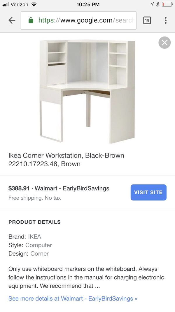 Ikea Corner Desk Black For Sale In Costa Mesa Ca Offerup